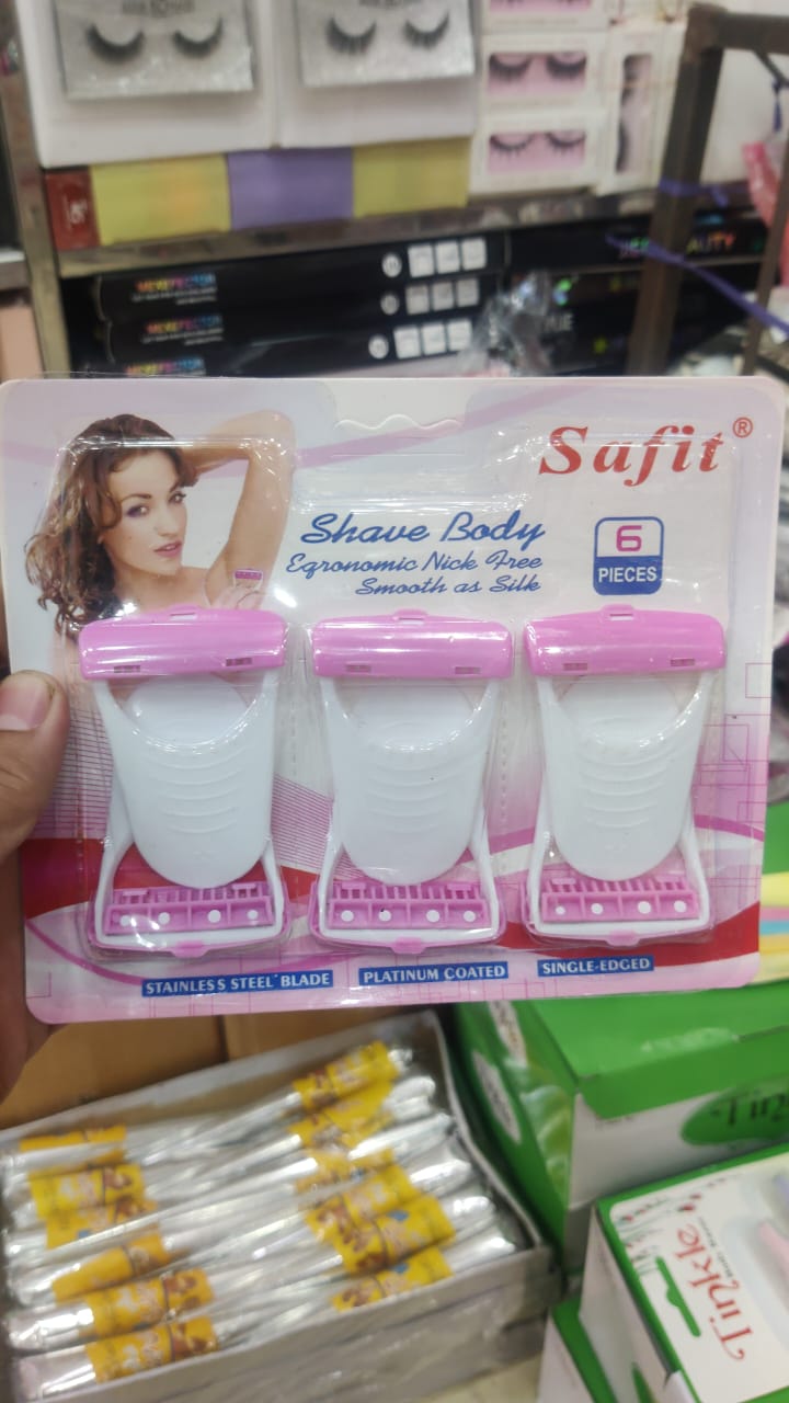 Safit Shave Body Razor Pack of 6 – White & Pink Disposable Razors for Women, Soft Blades Hair Remover for Smooth & Gentle Shaving