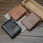 Original Buffalo Leather Trifold Wallet for Men -Brown