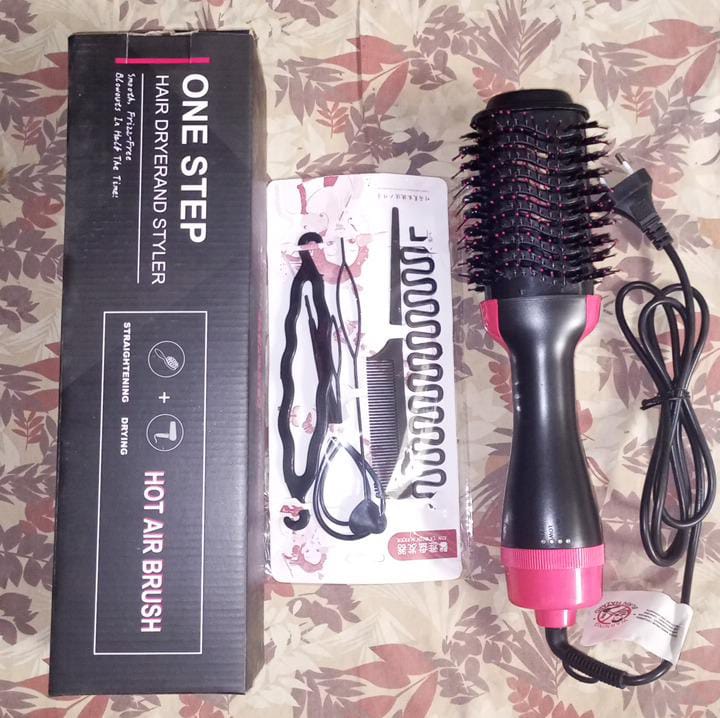 One Step Hair Dryer And Styler Hot Air Brush With Extra Hair Tool Set – Professional Volumizer, Straightener, Curler, And Dryer In One