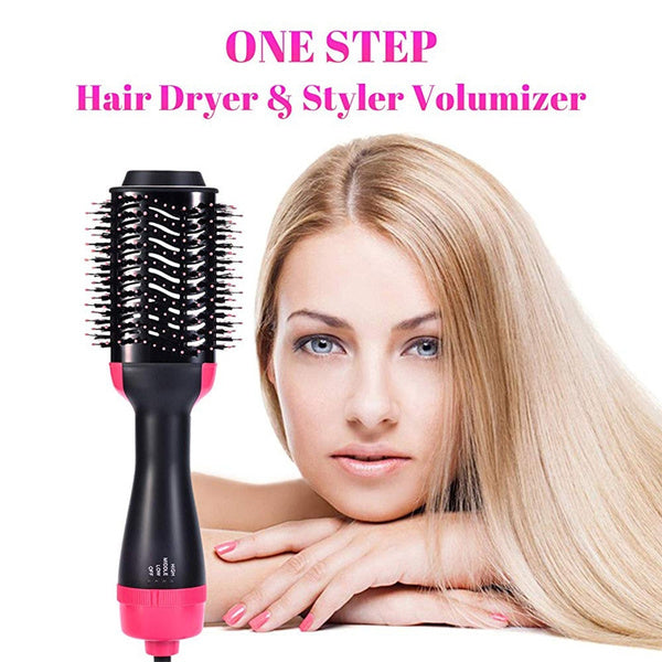 One Step Hair Dryer And Styler Hot Air Brush With Extra Hair Tool Set – Professional Volumizer, Straightener, Curler, And Dryer In One