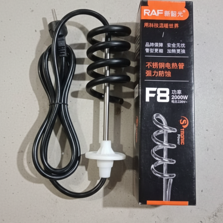 RAF F8 2000W Electric Water Heating Coil – Stainless Steel Immersion Rod | Fast, Safe & Efficient Water Heater For Home Use